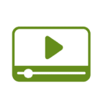 An icon of a video player with a green play button in the center, symbolizing an engaging investment plan. The player interface includes a progress bar at the bottom, with a circular control for navigating through the video. The image is set against a white background.