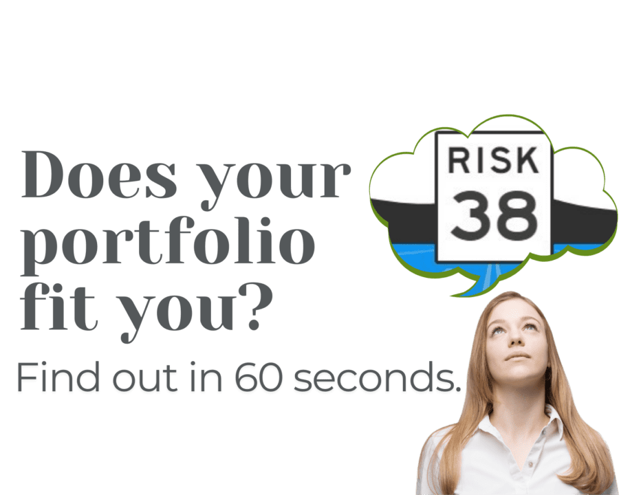 a woman looking up at a sign that says risk