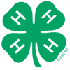 A green four-leaf clover with the letter "H" on each leaf, representing the 4-H organization, with "18 U.S.C. 707" printed on the lower right leaf.