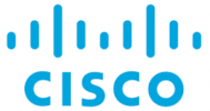 The image displays the Cisco logo. The word "CISCO" is written in uppercase blue letters. Above the text, there is a series of blue vertical lines of varying heights, resembling a digital signal or bridge. The background is white.