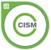 Circular logo with a green outline and a grey capitalized "CISM" in the center. The top left corner features a small icon resembling a document or paper. The overall design is minimalistic and professional.