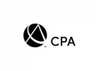 A logo consisting of a stylized overlapping "A" on a circular background next to the text "CPA" in black. The design represents the Certified Public Accountant (CPA) designation.