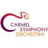 Logo of the Carmel Symphony Orchestra featuring a stylized 'C' shape in shades of red and orange, with the text "Carmel Symphony Orchestra" written below it in a matching gradient.
