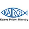 Logo of Kairos Prison Ministry featuring a stylized Christian fish symbol containing the word "Kairos" in blue, with "Kairos Prison Ministry" written in black below the fish.