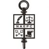 A logo featuring a vertical key with a circular top. Inside the key's handle is a cross divided into four sections with symbols: a quill, a balance scale, two crossed keys, and a scroll. The letters "NAEPC" are horizontal in the center.