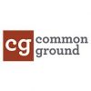 The image shows the logo of Common Ground. The logo features a red square with the lowercase letters "cg" in white, and the words "common ground" in gray text to the right of the square.
