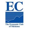 Logo of The Economic Club of Michiana featuring large blue initials "EC" above a stylized graph with a white line indicating trends. Below the graph, the text reads, "The Economic Club of Michiana.