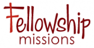 The image shows the logo of "Fellowship Missions" with the word "Fellowship" in larger red cursive text and the word "missions" in smaller lowercase text beneath it, also in red.