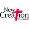 Logo of "New Creation Fellowship" featuring the word "Creation" with a stylized red cross replacing the letter "t". The text is black on a white background, with "New" and "Fellowship" in smaller font above and below, respectively.