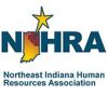 Logo of Northeast Indiana Human Resources Association (NIHRA) featuring the acronym NIHRA in bold blue letters. The "I" is formed by an outline of Indiana in shades of red and orange with a yellow star on top. The full organization name is written below.