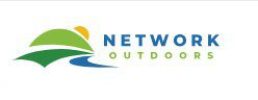 green yello and blue logo for Network outdoors