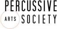 Logo of the Percussive Arts Society, featuring "Percussive Arts Society" in bold uppercase letters. "Arts" is enclosed in a small circle outlined by a thin red line, positioned at the bottom right of the word "Percussive". The rest of the text is in black.